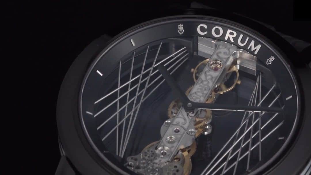 コルムのインスタグラム：「Symbolizing a bridge suspended between cultures and civilizations, the #CorumGoldenBridge baguette movement unites the two arts of watchmaking and architecture, nourished by excellence.」