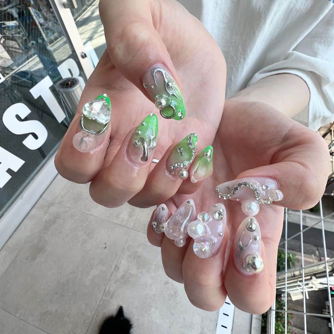 狐波ろんのインスタグラム：「かわいいいいい  #nail」