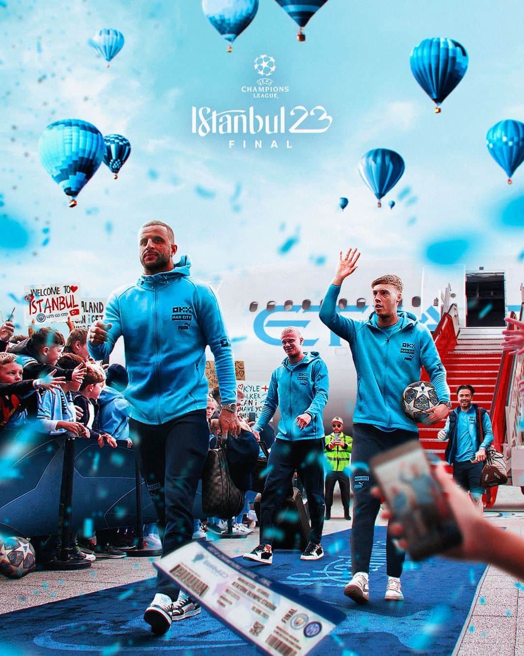 のインスタグラム：「We’re Manchester City, on our way to Istanbul 🎶」