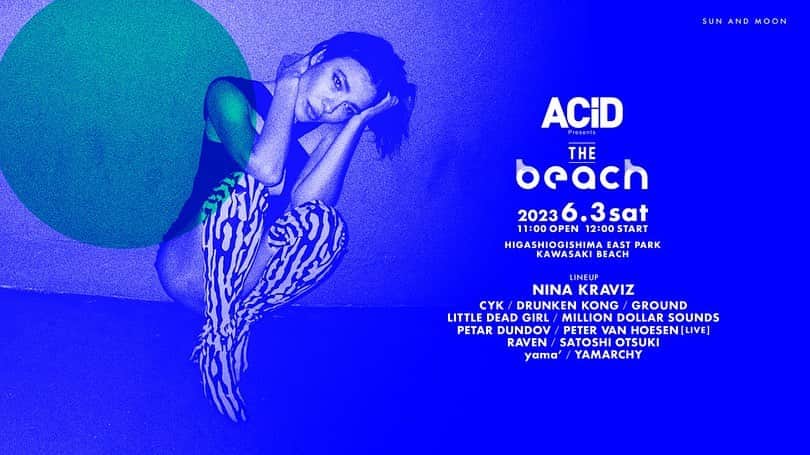 Block.fmのインスタグラム：「Nina Kravizがヘッドライナー! 川崎で初開催のビーチフェス「ACiD presents THE BEACH」出演アーティストの魅力を深堀り  2023年6月3日(土)、川崎にて初のビーチフェス「ACiD presents THE BEACH」が開催される。  日本のフェスでは初のヘッドライナーを務めるNina Kravizのほか、ライブセットで登場するテクノシーンの最重要人物Peter Van Hoesen、メロディックなテクノが人気を博すPetar Dundov、Amelie LensからもサポートされるRavenが初来日など、テクノファンなら見逃せないラインナップが出揃っている。  続きはプロフィール→Linkin.bioから🏝️🔊  #acidpresentsthebeach  #blockfm」