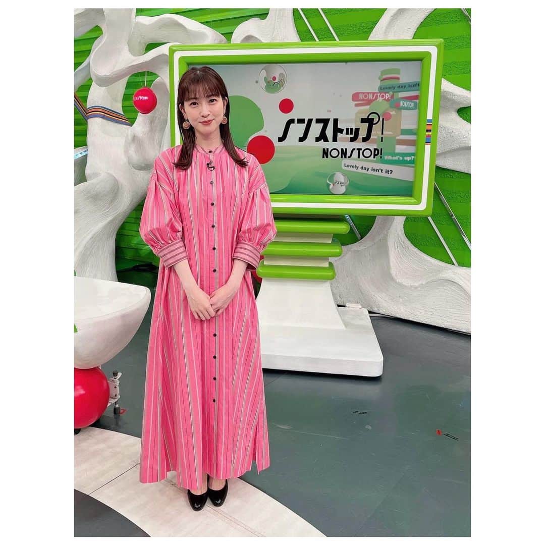 三上真奈のインスタグラム：「* ぴんく🦩💖 私服であまり着ない色なので新鮮です🥳  #ノンストップ！」