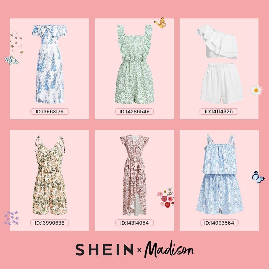 SHEINのインスタグラム：「Flowy dresses and floral patterns make for the perfect summer outfit 🌼 Shop the #SHEINxMadison Collection for you and your loved one's!  🔗:https://shein.shop/okipm7x  #SHEINxMadison」