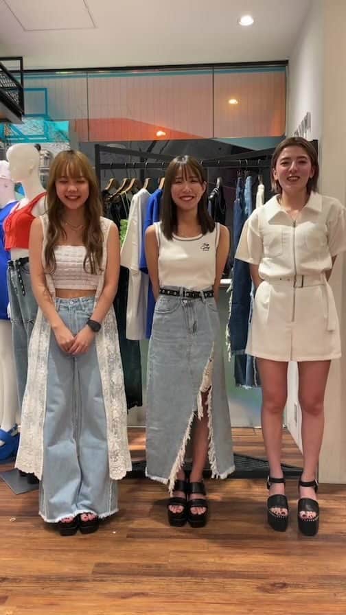 ENVYMのインスタグラム：「【 𝙞𝙣𝙨𝙩𝙖 𝙡𝙞𝙫𝙚🎬】 in SHIBUYA109 ⁡ 今週の新作をご紹介しました✨ ぜひご覧ください☑️ ⁡ ⁡ REINA / 158cm TSUBASA / 155cm MIU / 153cm ⁡ ⁡ --------------------------------- ⁡ ⁡ #envym #2023ss #summer」