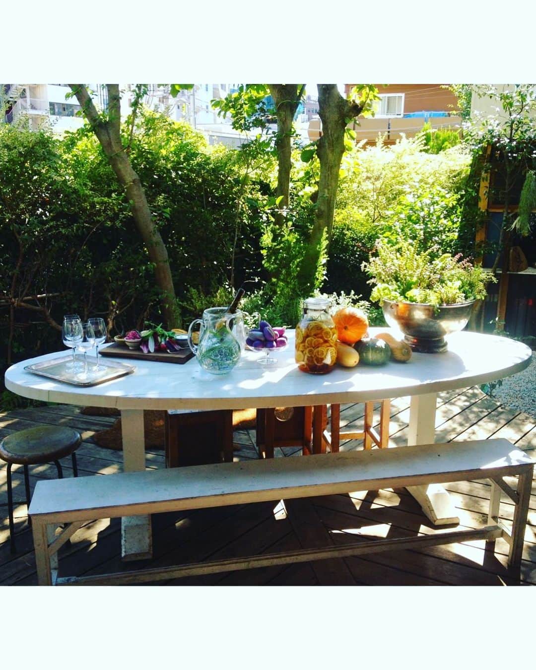 journaleatripのインスタグラム：「eatrip morning  reopning!  "Omoide Morning"  おもいでモーニングはじめます。  モーニングを始めようと思ったきっかけは 日中人が溢れかえる原宿の真ん中、 レストランと花屋が構える一軒家の朝は 静寂な中にも沢山の緑の木々と共に美しい光が差し込み鳥達が水を飲みにやってくる都会のオアシスのような時間。 これはなんて気持ち良い！是非皆様にも美味しいコーヒーとモーニングでこの朝の美しい時間を楽しんでいただけたらと思ったのでした。  ならば “早起きは三文の徳“として今までも数々の素晴らしく贅沢な方々とコラボモーニング させて頂きました。 世の中も落ち着きいよいよまた再開！と思いきやこの場所でのレストランの営業は今年一杯まで。 では積極的な“前向きおもいで作り“ と題して作る側といらしてくださる方とで 美味しい時間アルバムになればという思いで 再スタートします。  第一弾は AMI curry のエミちゃんがいつかお披露目したいと温めていた朝食メニューエッグトースト KAISO の店長の食パン SCENTなおちゃんのスィーツ Coffeeはいつものlittle napの豆です 私はこの時季らしい穀物とグリーンのスープをご用意したいなと考えております。  Take out のパンやお菓子もご用意してお待ちしております）  そしてモーニングに欠かせないのが 竹村さんと一緒に考えて生まれた両手でmugを包みこむように持つ  “eatrip warm mug“ ！！ 竹村さんワールドの気分を明るくしてくれる色合いが一挙に勢揃して 販売してくださることになりました。 楽しみで仕方ありません。  どうぞよろしくお願いいたします モーニング  日　5月29日　月曜日 場所　レストラン　eatrip 時間　8時　〜　11時半（Lo) 12時半まで  Warm mugの販売　12時より 16時まで （morningにいらしてくださった方にはお先にお見せいたします）  #10年前のeatripテラスにまだ屋根はありませんでしたー！ #思い出モーニング新聞メニュー #張り切って作っております #eatripomoidemorning」