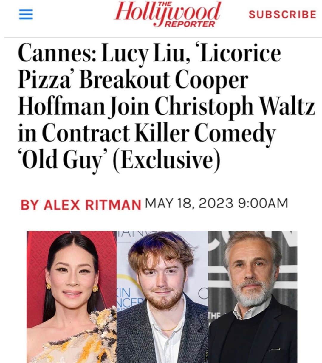 ルーシー・リューのインスタグラム：「These two captured my heart. #christophwaltz #cooperhoffman」