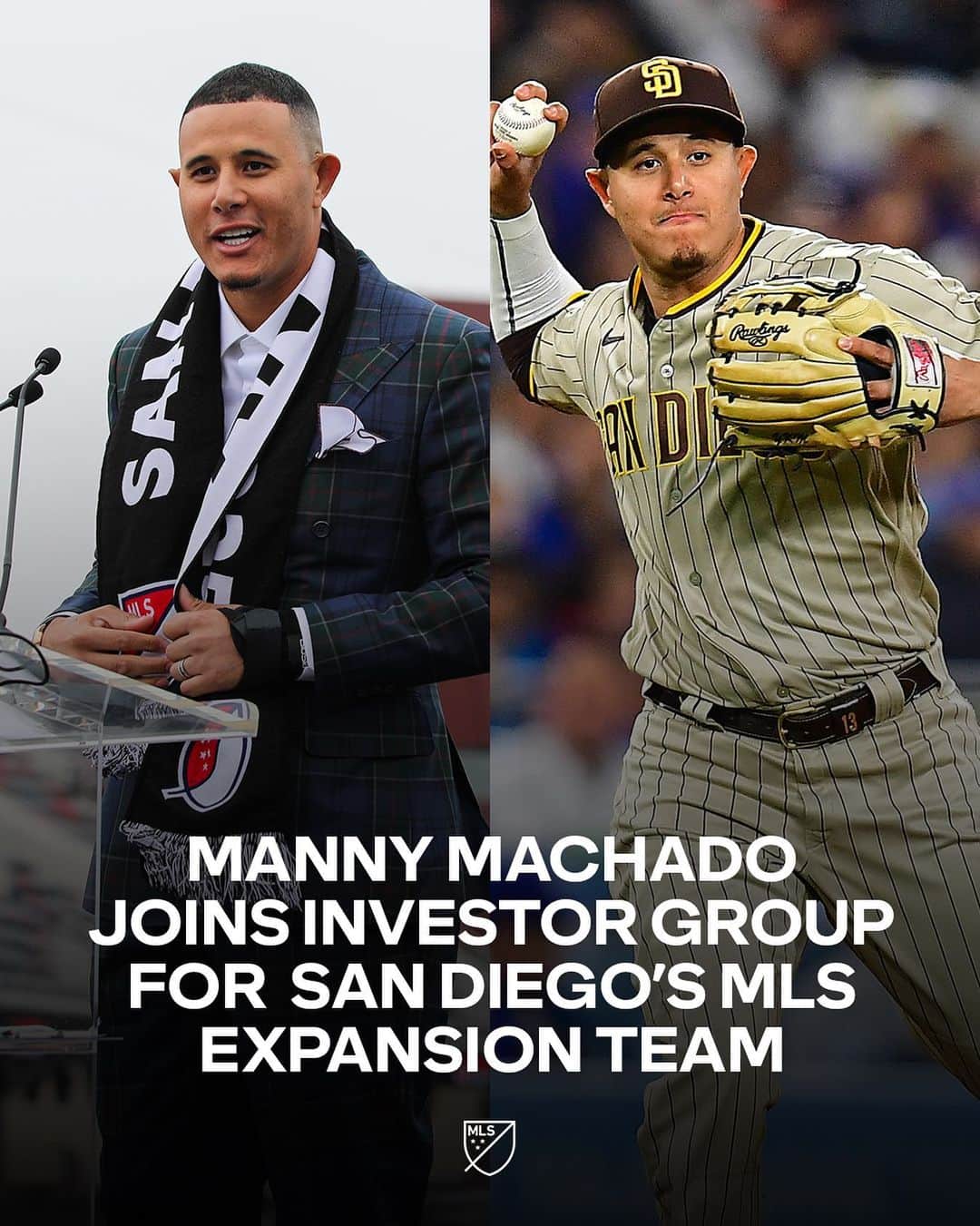 Major League Soccerのインスタグラム：「Welcome to the family, @mannymachado. ⚾️⚽️ One of SD’s biggest stars is helping to build something special in the league’s 30th club.」