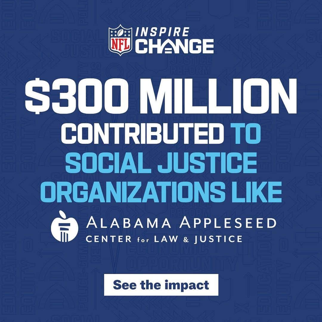 NFLさんのインスタグラム写真 - (NFLInstagram)「Inspire Change has hit a milestone by providing $300 million in funding to support social justice initiatives nationwide. This commitment comes as 15 grant partnerships are renewed to drive further progress in police-community relations, criminal justice reform, education, and economic advancement.」5月19日 7時49分 - nfl