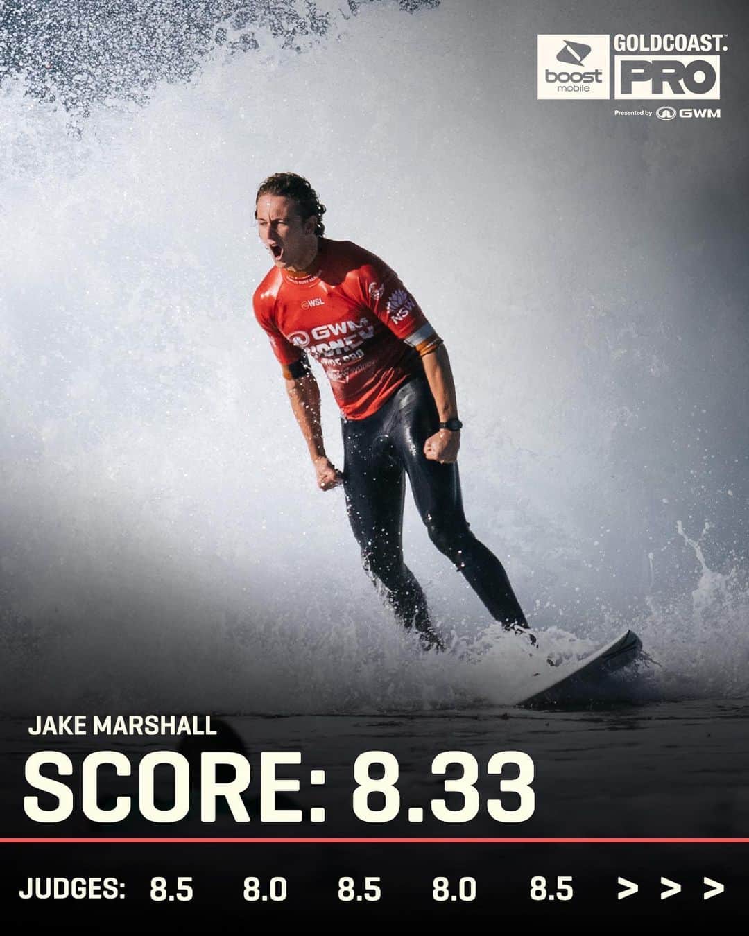 世界プロサーフィン連盟（WSL）のインスタグラム：「Chasing down a spot back on the Championship Tour, @jakemarshall1 is off to a strong start here at the @gwmaustralia #SydneySurfPro with an 8.33 and a heat win.   Watch live on worldsurfleague.com.  @originalbonsoy @destination_nsw」
