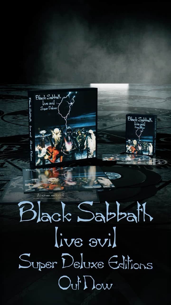 ギーザー・バトラーのインスタグラム：「Live Evil – out now! Black Sabbath’s 40th Anniversary celebration of the 1983 Mob Rules tour, presented in Super Deluxe 4LP + CD box sets, is out now. Remixed and remastered by Wyn Davis. The 4LP & 4CD box sets include a hardback book, replica tour brochure and poster.  Stream & order with link in profile.」