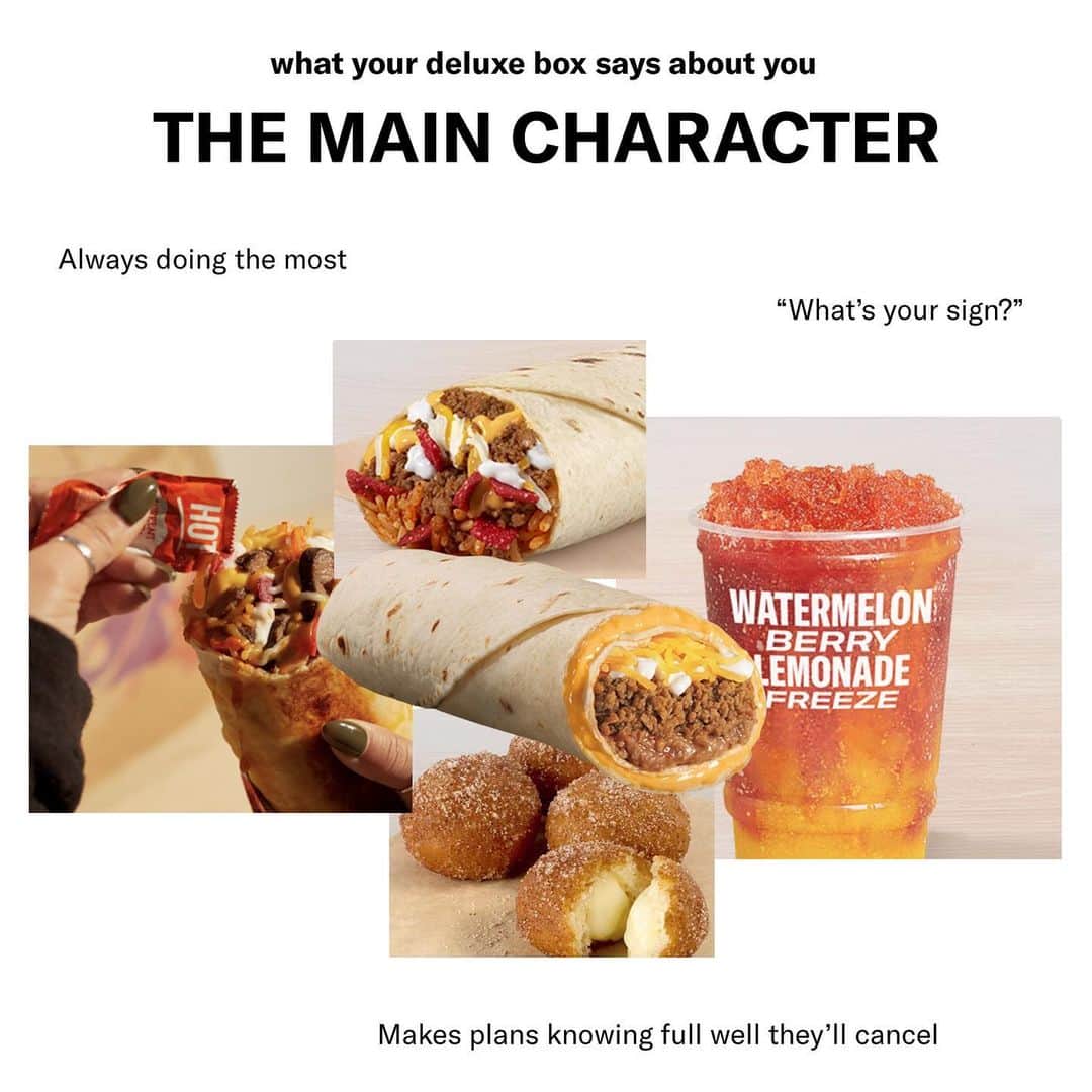 Taco Bellのインスタグラム：「share your personality or 7 years of bad luck」