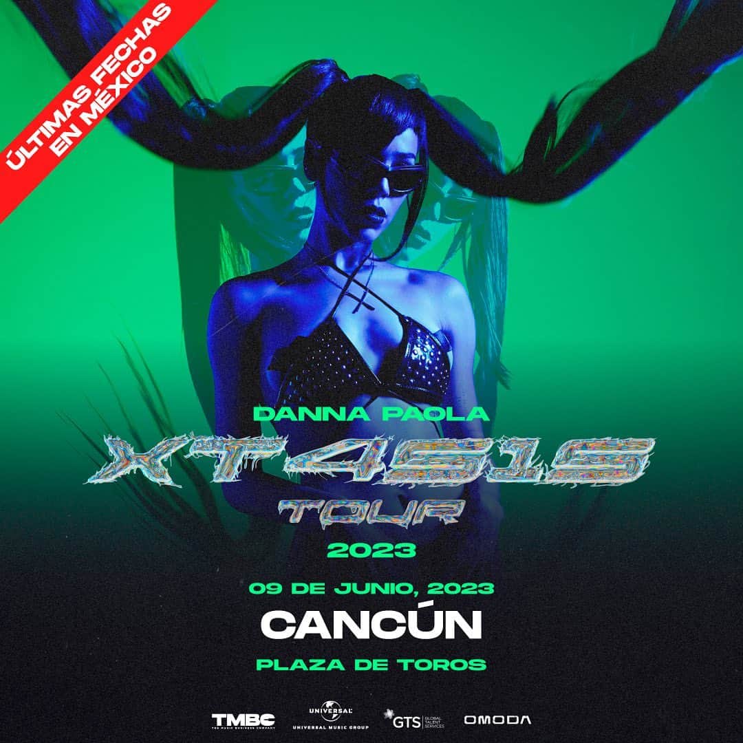 Danna Paolaのインスタグラム：「CANCÚN NOS VEMOS PRONTO! 🖤🖤❌❌  9 de Juniooo #XT4S1STOUR2023  HOT SALE Link a boletería en mi bio!」