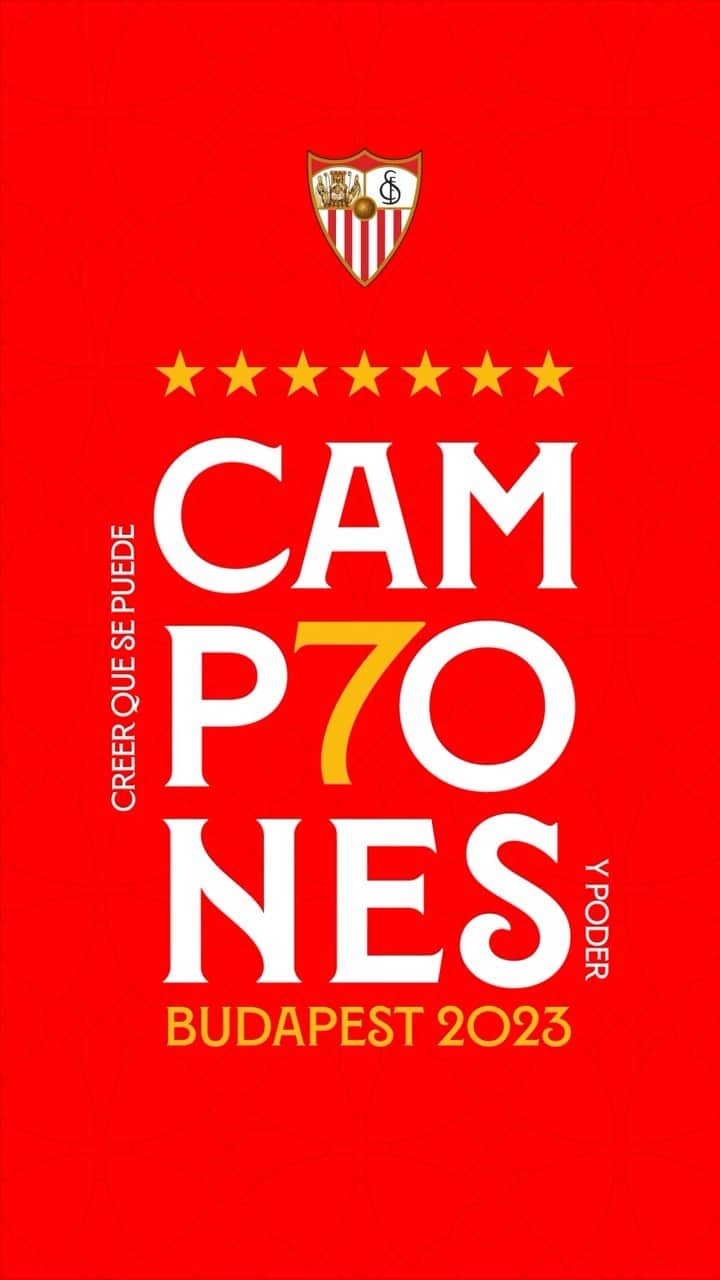 セビージャFCのインスタグラム：「▶️ Porque ser sevillista es... ¡𝗖𝗥𝗘𝗘𝗥 que se puede y 𝗣𝗢𝗗𝗘𝗥! ⚪🔴   #NuncaTeRindas #Camp7ones #WeareSevilla #uel #sevillafc #sevilla」