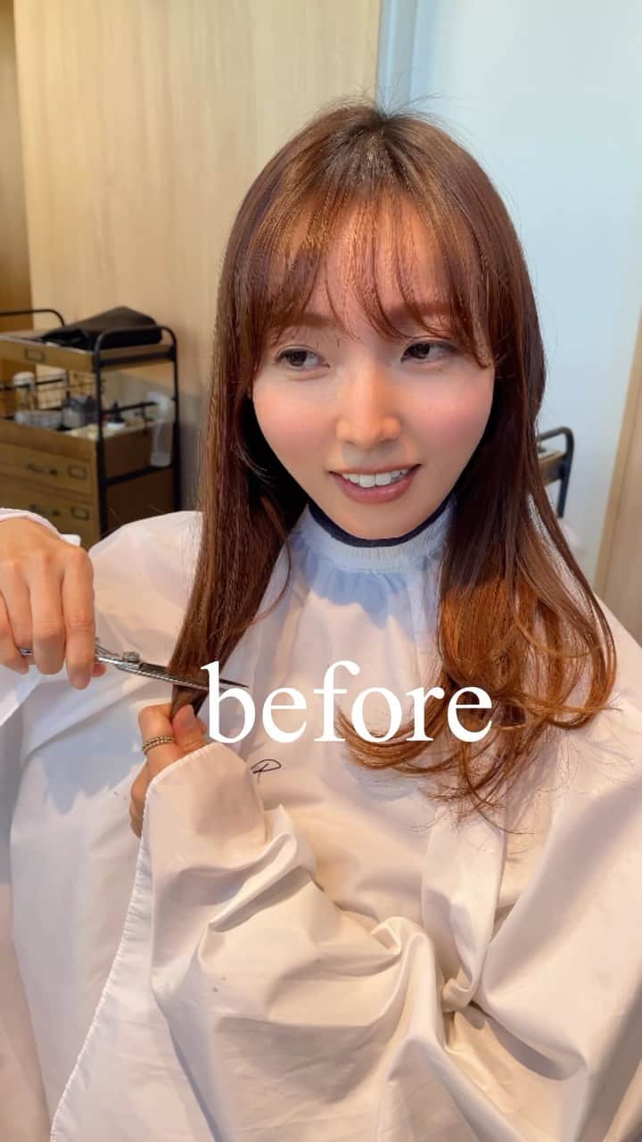 のインスタグラム：「前髪の魔法🪄✨✨✨カットでこんなに印象は変わります🤗💕  一人一人に似合うヘアスタイルを一緒に考えてご提案します🤗✨」