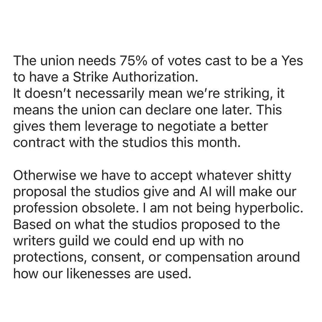 タヴィ・ゲヴィンソンさんのインスタグラム写真 - (タヴィ・ゲヴィンソンInstagram)「If you’re in @sagaftra you have till June 5 at 8pm ET to vote for the Strike Authorization and protect the future of our profession from corporate greed」6月2日 21時49分 - tavitulle