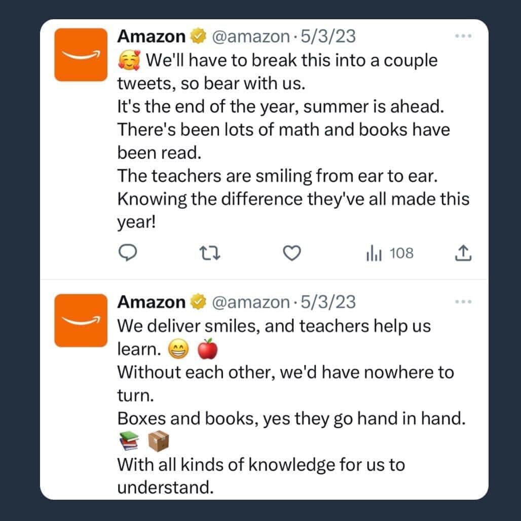 Amazonさんのインスタグラム写真 - (AmazonInstagram)「This is what it's all about 🧡🥹. Swipe ➡️ for the most adorable classroom surprise!」6月2日 22時30分 - amazon