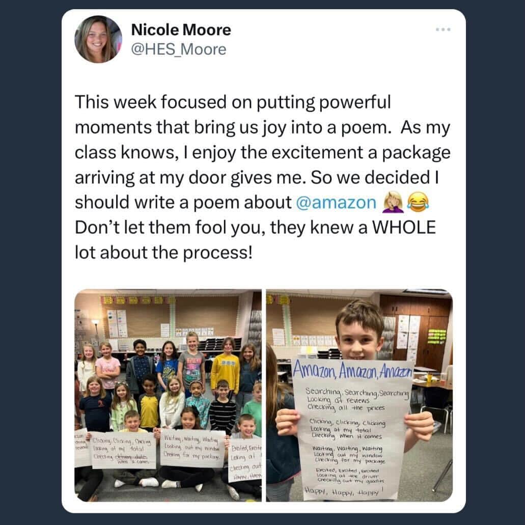 Amazonのインスタグラム：「This is what it's all about 🧡🥹. Swipe ➡️ for the most adorable classroom surprise!」