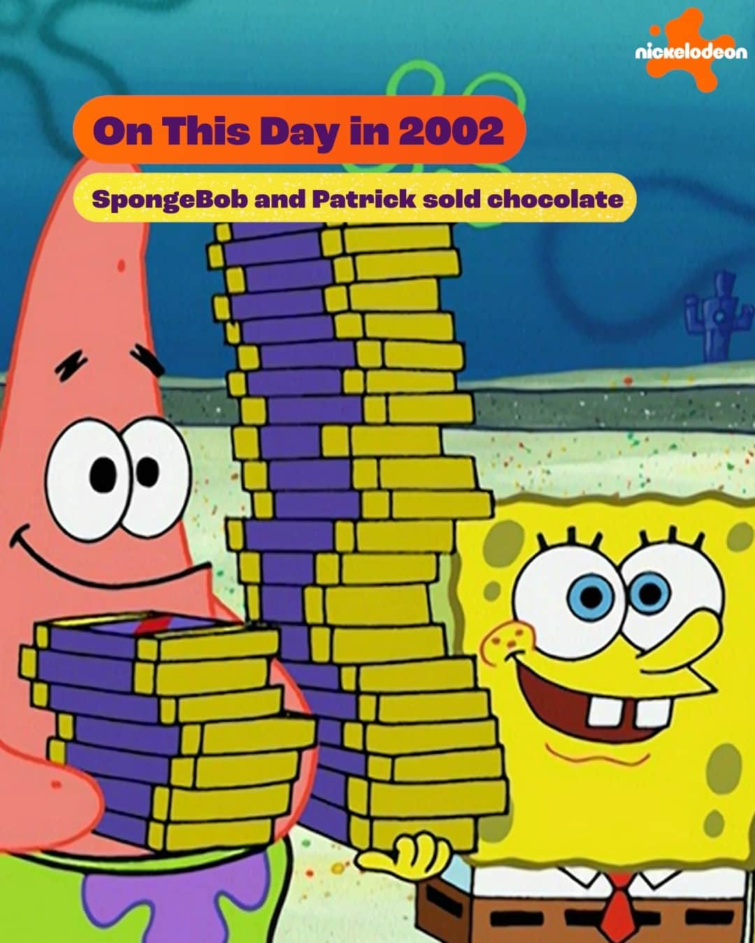 スポンジボブさんのインスタグラム写真 - (スポンジボブInstagram)「Yesterday, 21 years ago SpongeBob and Patrick sold chocolate 🍫」6月2日 23時34分 - spongebob
