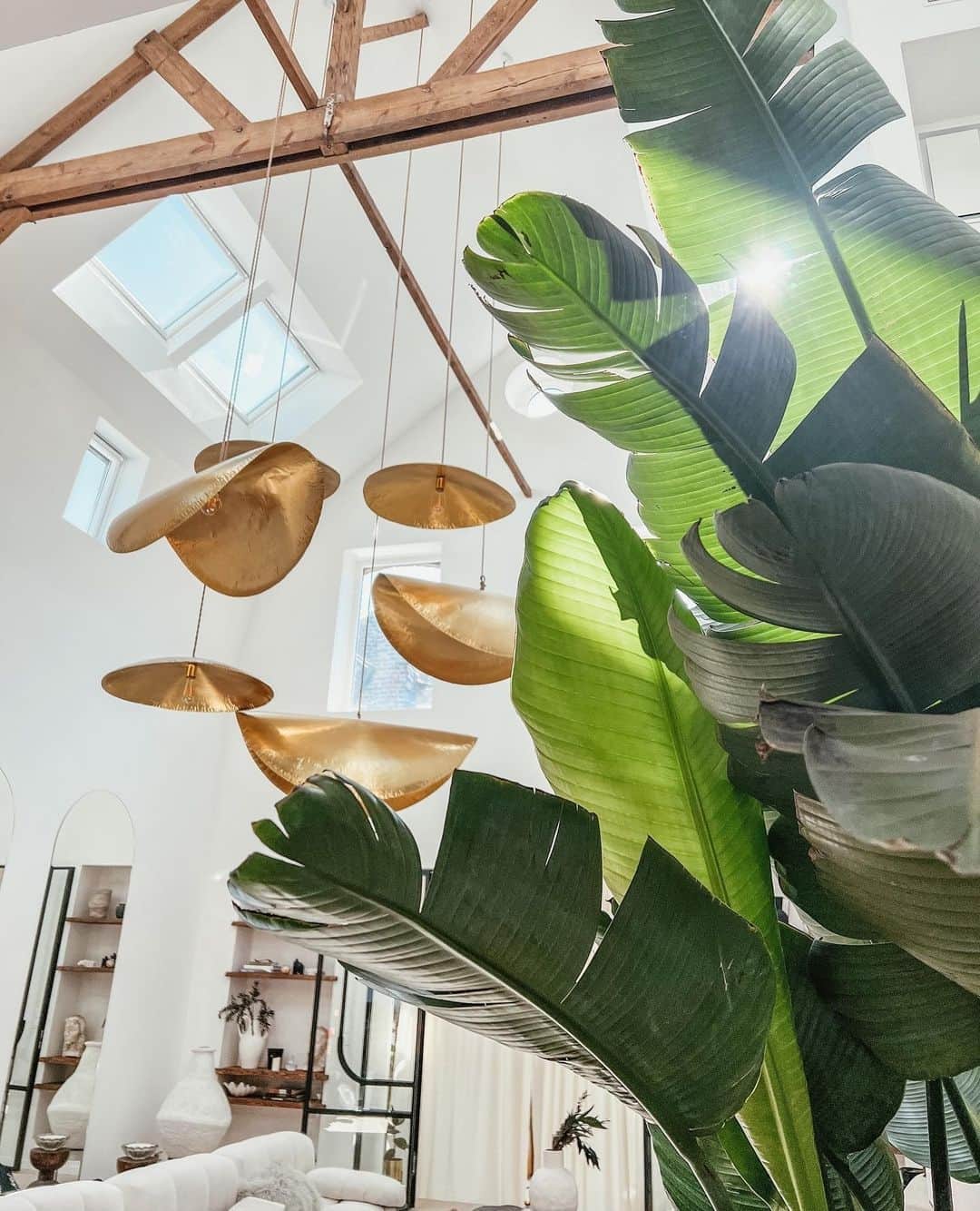 のインスタグラム：「A dance of light and nature takes the stage at Vila Cinta with our BRASS suspension lamps collection, a design by @paola.navone. ⁠ ⁠ 📷 @vila_cinta ⁠ ⁠ #gervasoni1882 #suspensionlamp #livinginspiration #interiordesign  #homedecor #homedesign #interiorstyling ⁠」