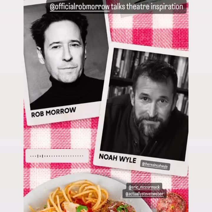 ロブ・モローのインスタグラム：「Love these gents. @eric_mccormack @wumpyinc  @therealnoahwyle @eatingoutpod」