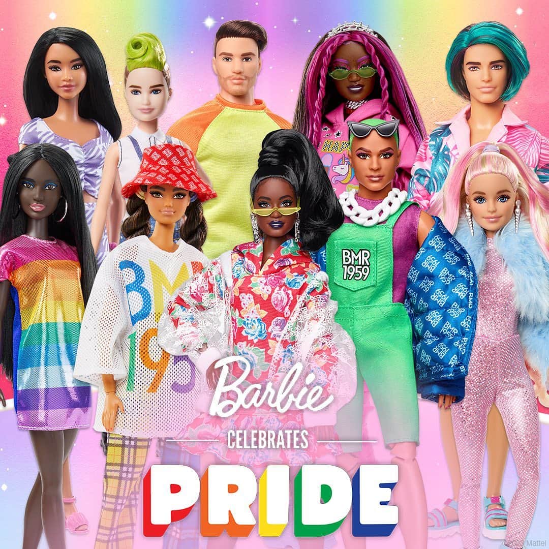 バービーのインスタグラム：「Seen and celebrated. 💕 Barbie is proud to join @GLAAD in their mission to create a world where everyone can live a life they love by making a $25,000 donation. Happy Pride! #Barbie #PrideMonth」