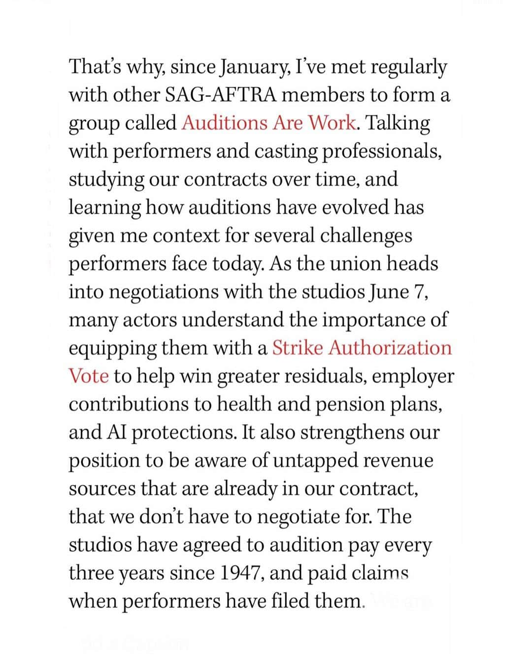 タヴィ・ゲヴィンソンさんのインスタグラム写真 - (タヴィ・ゲヴィンソンInstagram)「Audition pay is in the @sagaftra contract but most performers don’t know about it! So I wrote this for @hollywoodreporter using what I’ve learned as a founding volunteer of @auditionsarework. I tried to distill our amazing group’s work over many months and to understand why it’s somehow radical for actors to talk about their owed wages. Link in bio to read in full ☀️ Thank you @vanessalchester @teeocho @iamtelesmar @carynwestsfa for refining these points with me 💛 join us Thursdays on zoom for @auditionsarework office hours 😃」6月3日 1時18分 - tavitulle