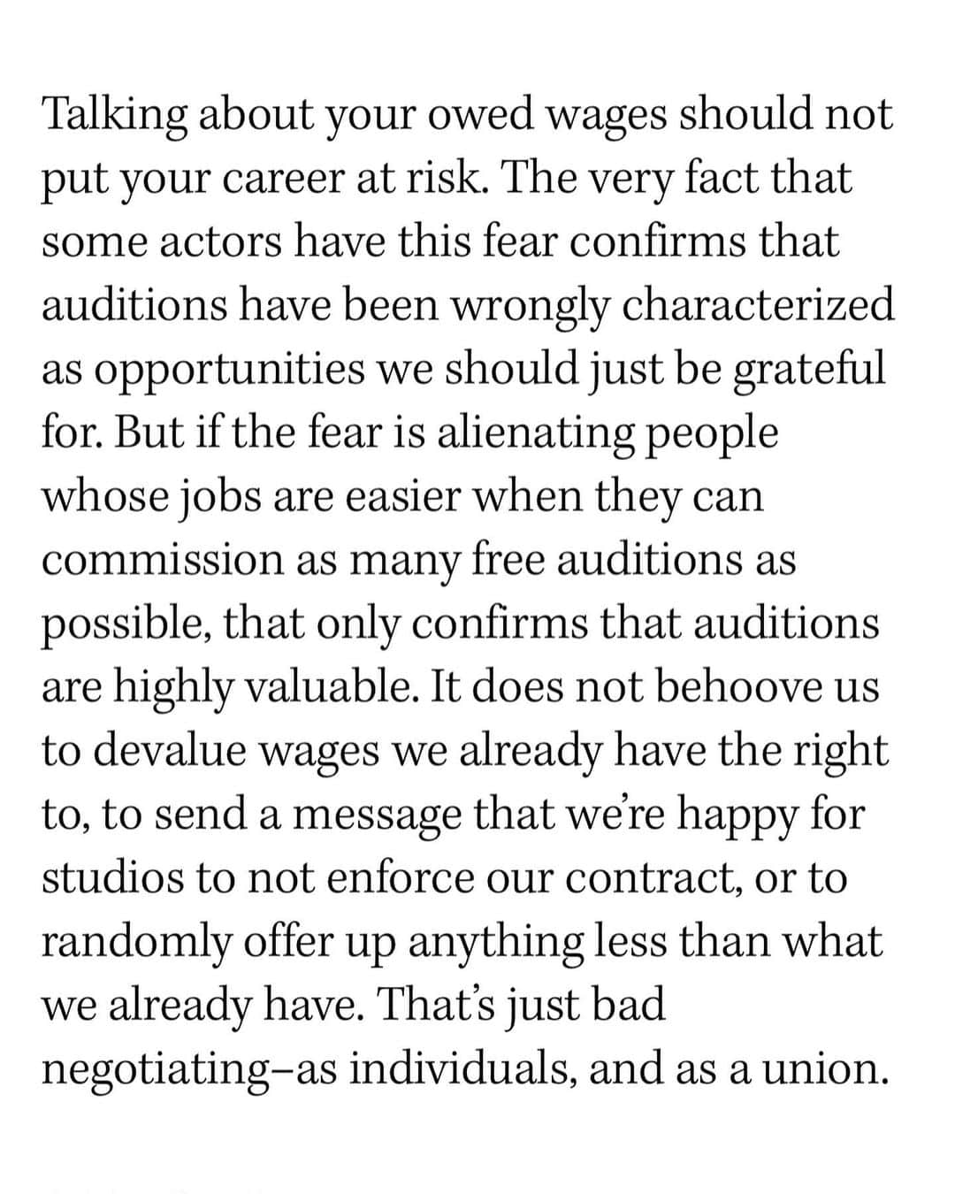 タヴィ・ゲヴィンソンさんのインスタグラム写真 - (タヴィ・ゲヴィンソンInstagram)「Audition pay is in the @sagaftra contract but most performers don’t know about it! So I wrote this for @hollywoodreporter using what I’ve learned as a founding volunteer of @auditionsarework. I tried to distill our amazing group’s work over many months and to understand why it’s somehow radical for actors to talk about their owed wages. Link in bio to read in full ☀️ Thank you @vanessalchester @teeocho @iamtelesmar @carynwestsfa for refining these points with me 💛 join us Thursdays on zoom for @auditionsarework office hours 😃」6月3日 1時18分 - tavitulle