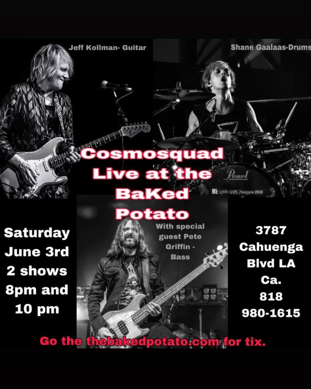 シェーン・ガラースのインスタグラム：「We’re hitting the Spud tmr night. Come on down! @bakedpotatojazzclub  @jeffkollman  @petegriffinbass」