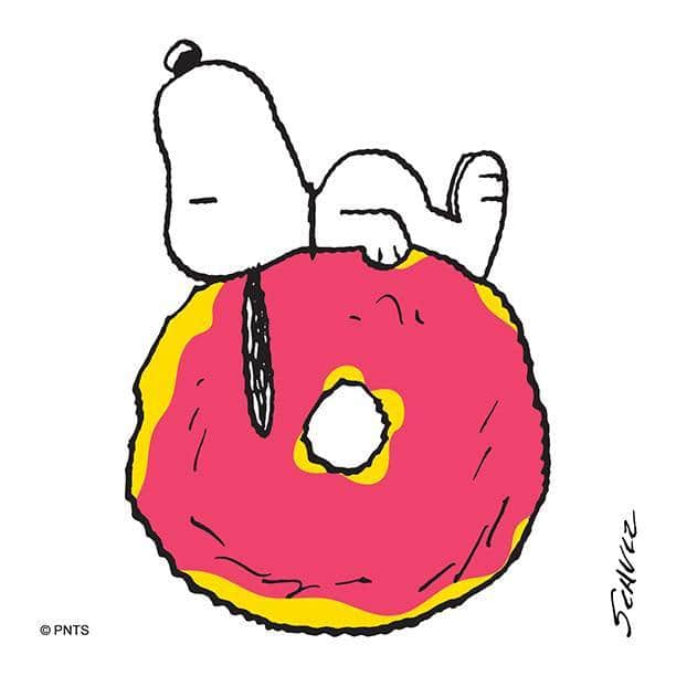 スヌーピーのインスタグラム：「Dreaming of donuts #NationalDonutDay」