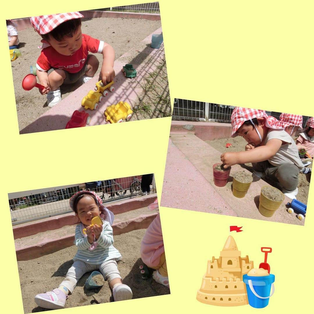 みゆきっこつばめ保育園・そら保育園さんのインスタグラム写真 - (みゆきっこつばめ保育園・そら保育園Instagram)「． 『お砂遊びだーいすき✨✨』 （つばめ・りす組） 5月18日（木）  　入園してから1ヶ月が過ぎ、更に新しいお友だちも増えてより一層賑やかになったりす組さん🌟毎日保育士やお友だちと楽しく、笑顔いっぱいに過ごしています！！  　そんなりす組さんの最近好きな遊びが砂遊びです！公園に行くと、自然と砂場に集まり、いつの間にかりす組さんでいっぱいになっています😄最初は口に入れそうになる事が多かった子ども達が、今ではスコップやバケツなどを持って砂を入れては出したりと繰り返し楽しんで遊んでいる姿に成長を感じます✨中には砂を入れたコップを並べてジュースを作ったり、車の中に石を入れて「ブッブー」と運んだりと、見立て遊びをしようとしている子ども達もいました‼️  　砂遊びは、子ども達にとって身近な遊びであり、最初に触れる事が多い感触遊びの一つです！これから沢山の遊びを経験し、沢山触れながら更なる成長に繋げていけたらと思います！」5月19日 18時23分 - miyukikkotsubamesora