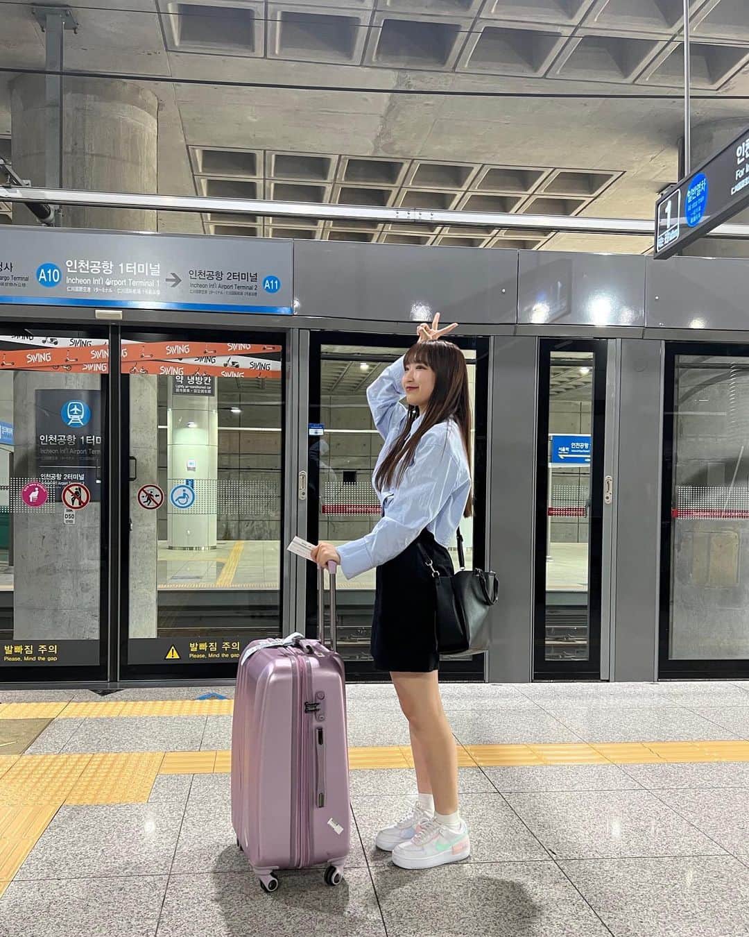 ゆわのインスタグラム：「.  多い時には3ヶ月に1回のペースで行ってたお隣の国 4年以上ぶりの渡韓です、今日帰ります」