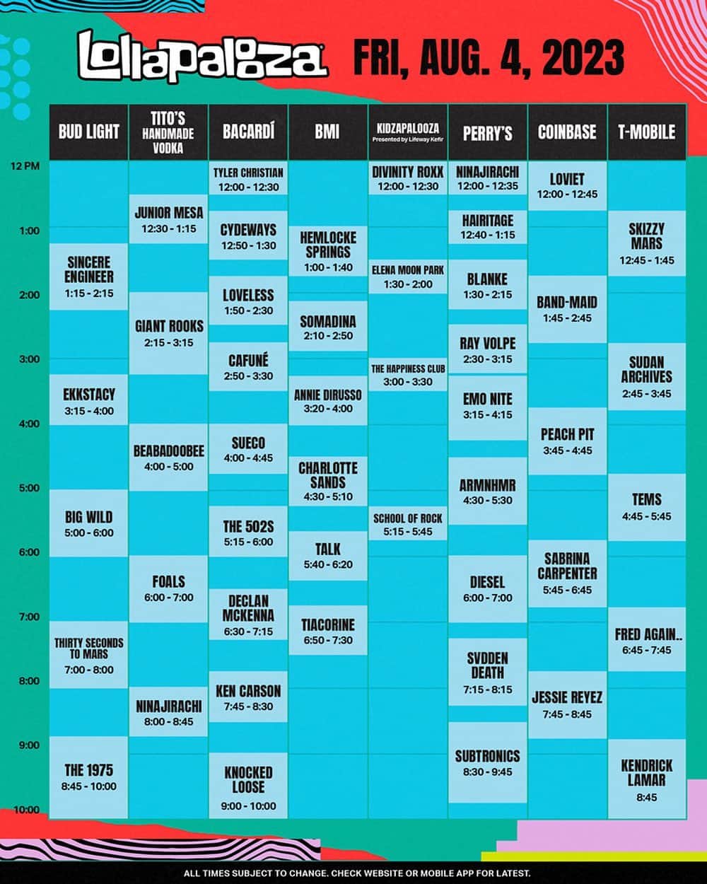 BAND-MAIDさんのインスタグラム写真 - (BAND-MAIDInstagram)「BAND-MAID  Aug.4  Lollapalooza Chicago  2023 SCHEDULE JUST RELEASED!!  Stage:COINBASE 1:45pm-2:45pm  #bandmaid #lollapalooza」5月19日 14時12分 - bandmaid.jp
