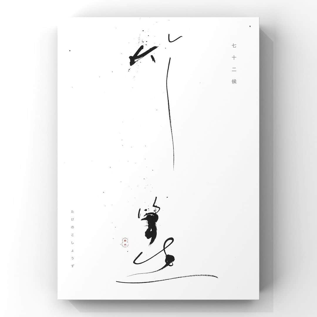 中澤希水さんのインスタグラム写真 - (中澤希水Instagram)「・ ・ 【竹笋生】(たけのこしょうず) ・ 七十二候　竹笋生　5/15〜5/20 ・ ・ #竹笋生 #たけのこしょうず  #七十二候  #書道 #中澤希水 #Japanesecalligraphy #shodo  #kisuinakazawa  #japaneseculture #art  #墨 #筆 #和紙 #書 #書道家 #handwriting #kisui_archive #abstract_art #abstractdrawing  #minimalstyle #minimalart #minimalculture #inkdrawing #inklife」5月19日 14時54分 - kisui_nakazawa