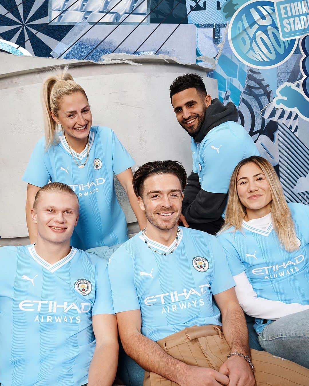プーマのインスタグラム：「20 years of the Etihad, 20 years of home 🏟️🩵  The @mancity x @pumafootball Home Kit, available now on PUMA.com.」