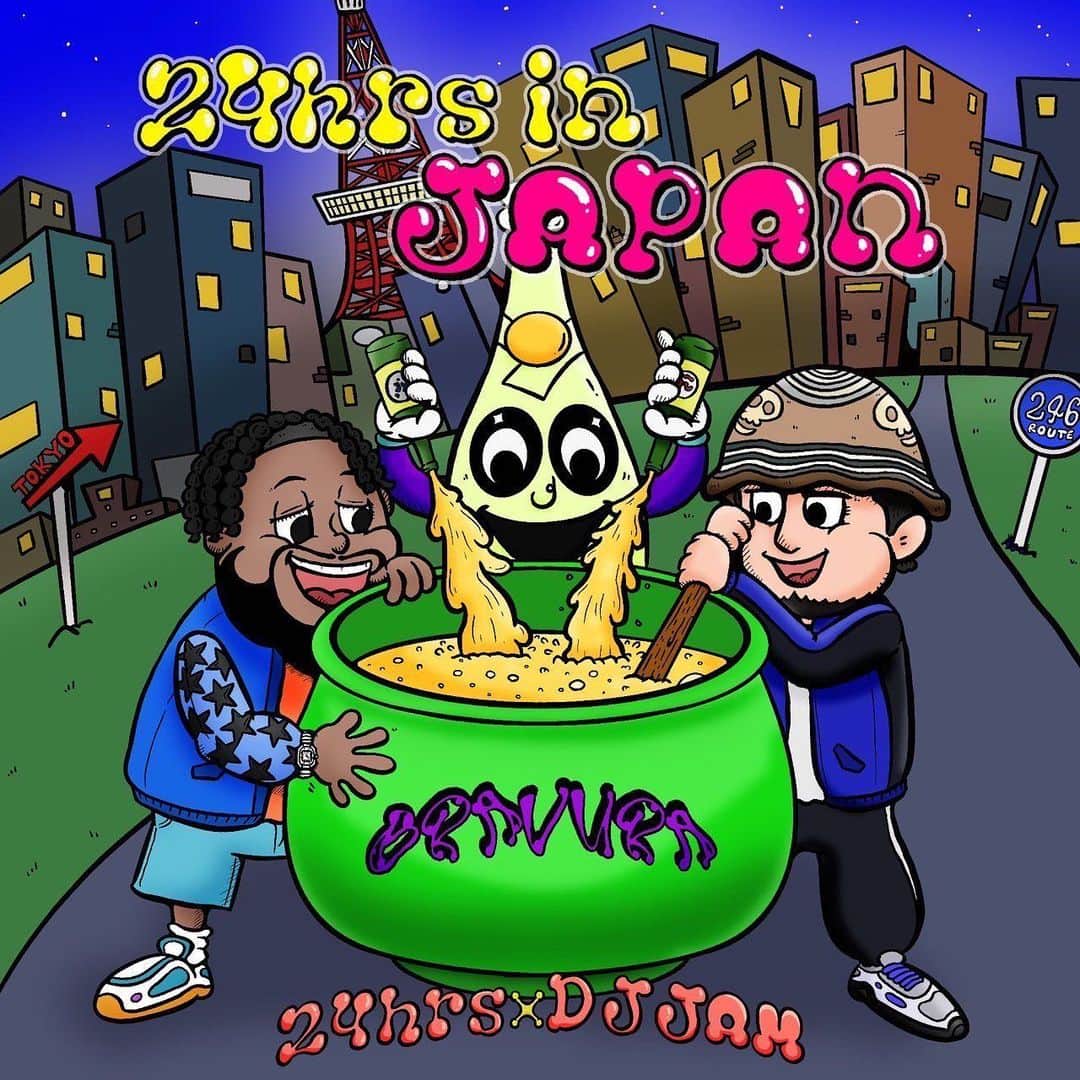 DJ TSUBASA a.k.a JAM from YENTOWN DJのインスタグラム：「OUT NOW . 24HRS N JAPAN ALBUM 💿 🦾🦅🖤 GO STREAM IT FEAT ALL MY FAV ARTIST IN TOKYO 💫🌎🏆」