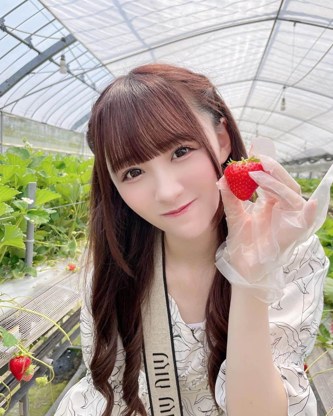 音嶋莉沙さんのインスタグラム写真 - (音嶋莉沙Instagram)「いちご狩り行けたの〜🍓🍓 いちごいっぱい食べれて幸せ♡  ⁡ また行きたいな！！   #いちご狩り」5月19日 21時05分 - otoshima_risa