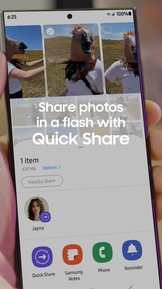 Samsung Mobileのインスタグラム：「Speed is what we’re here for. Quick Share files faster than a flying horse girl to Samsung devices nearby. #GalaxyS23  Learn more: samsung.com」