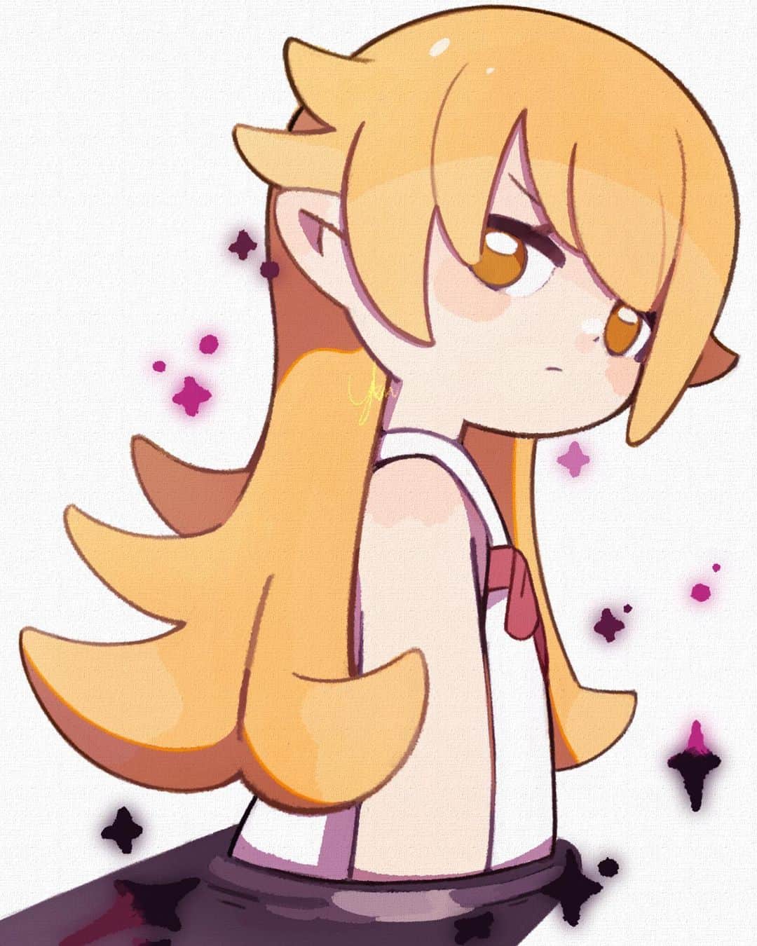 ユキノシュガーのインスタグラム：「#drawing#illustration#fanart#art#anime#animegirl#monogatari#monogatariseries#oshinoshinobu#shinobuoshino」