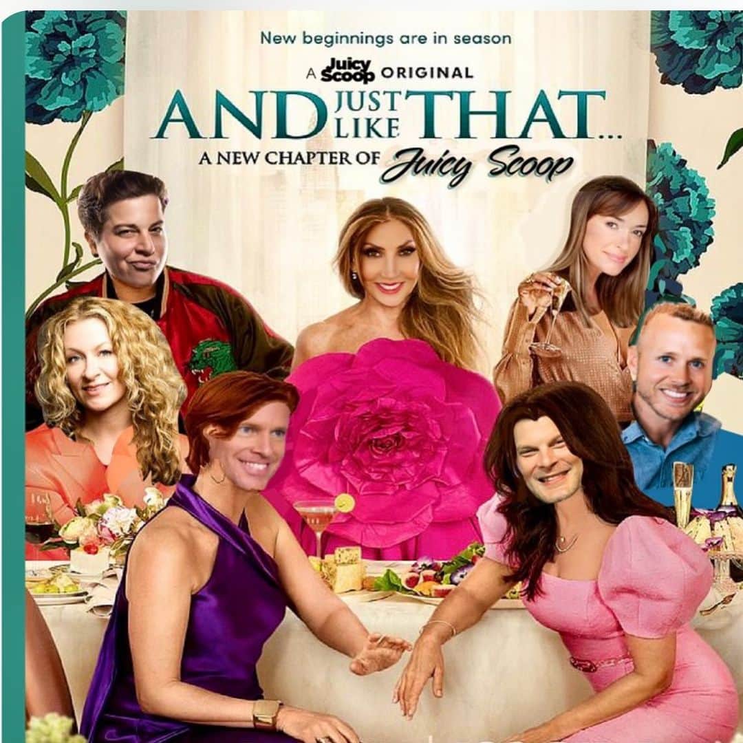ヘザー・マクドナルドのインスタグラム：「And Just Like That @namethatdoll made my Sex and the City Juicy Scoop dreams come true! @mrjuliegoldman @peeweethepeoplescouch @sarahcolonna1 @spencerpratt @chrisfranjola @justinmartindale #andjustlikethat #sexandcity #comedy #parody #juicyscoop」