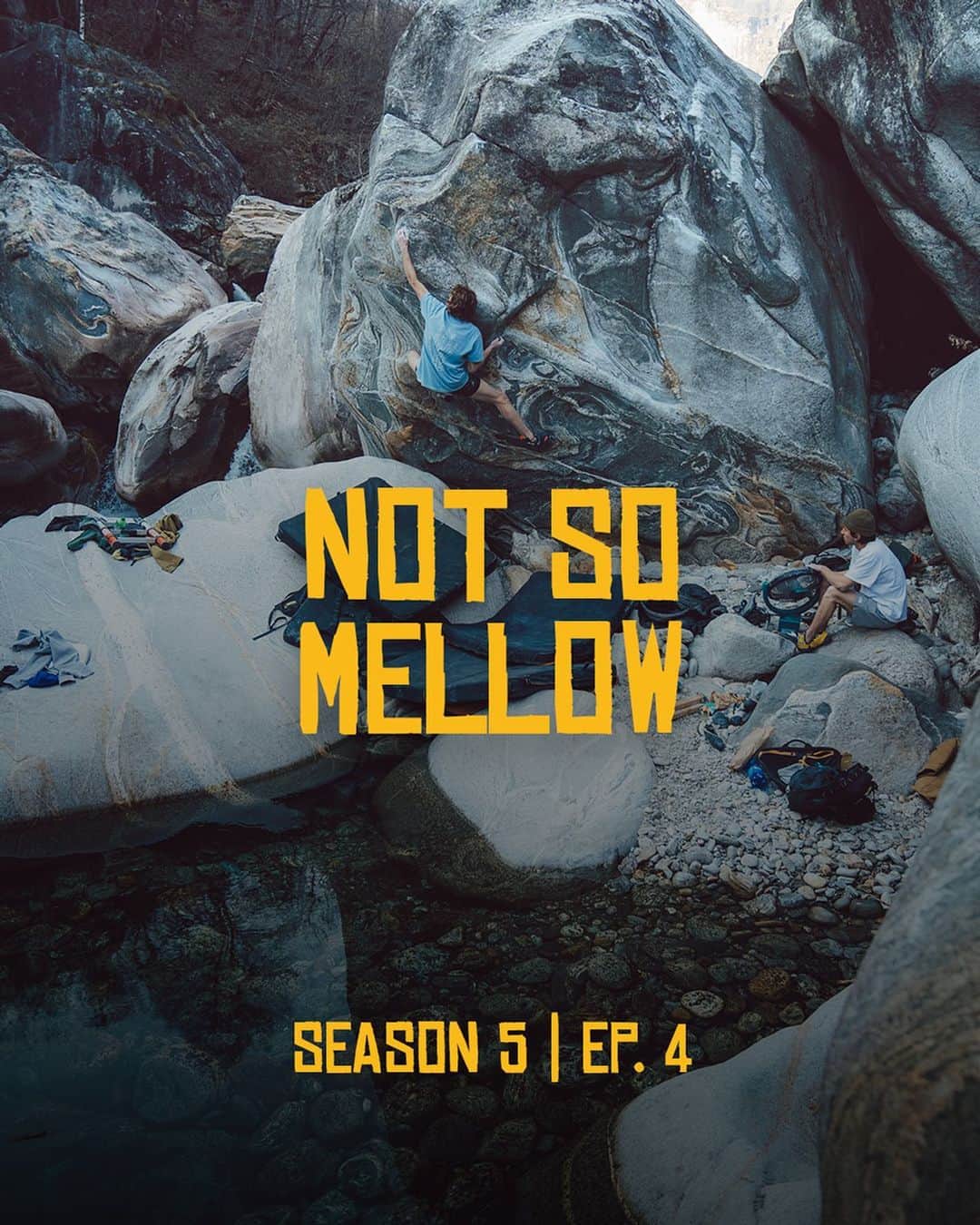 アレックス・オノルドのインスタグラム：「The next generation needs its inspiration. The Mellow crew provides it. Between sends of the worlds hardest boulders, Daniel Woods, Shawn Raboutou, Giuliano Cameroni and Jimmy Webb took climbing media into their own hands, authoring YouTube ready videos of climbing’s cutting edge with an aesthetic more akin to skate films than National Geographic.  Hear @mellowclimbing, @dawoods89, and @giuliano_cameroni, and @alexhonnold at the Spotify link in our bio or wherever you find your podcasts.   #climbinggold Photos by: @rainer_eder, @honngy, @bobbysorich  @climbinggold is created by @ducttapethenbeer in collaboration with @alexhonnold. Made with the generous support of our sponsors, @thenorthface and @live.momentous.」