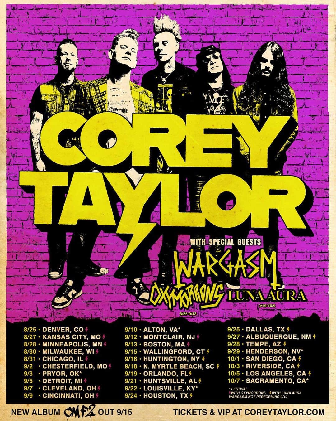 コリィ・テイラーのインスタグラム：「Can’t wait for this one. Tickets & VIP Packages are ON-SALE NOW at coreytaylor.com」