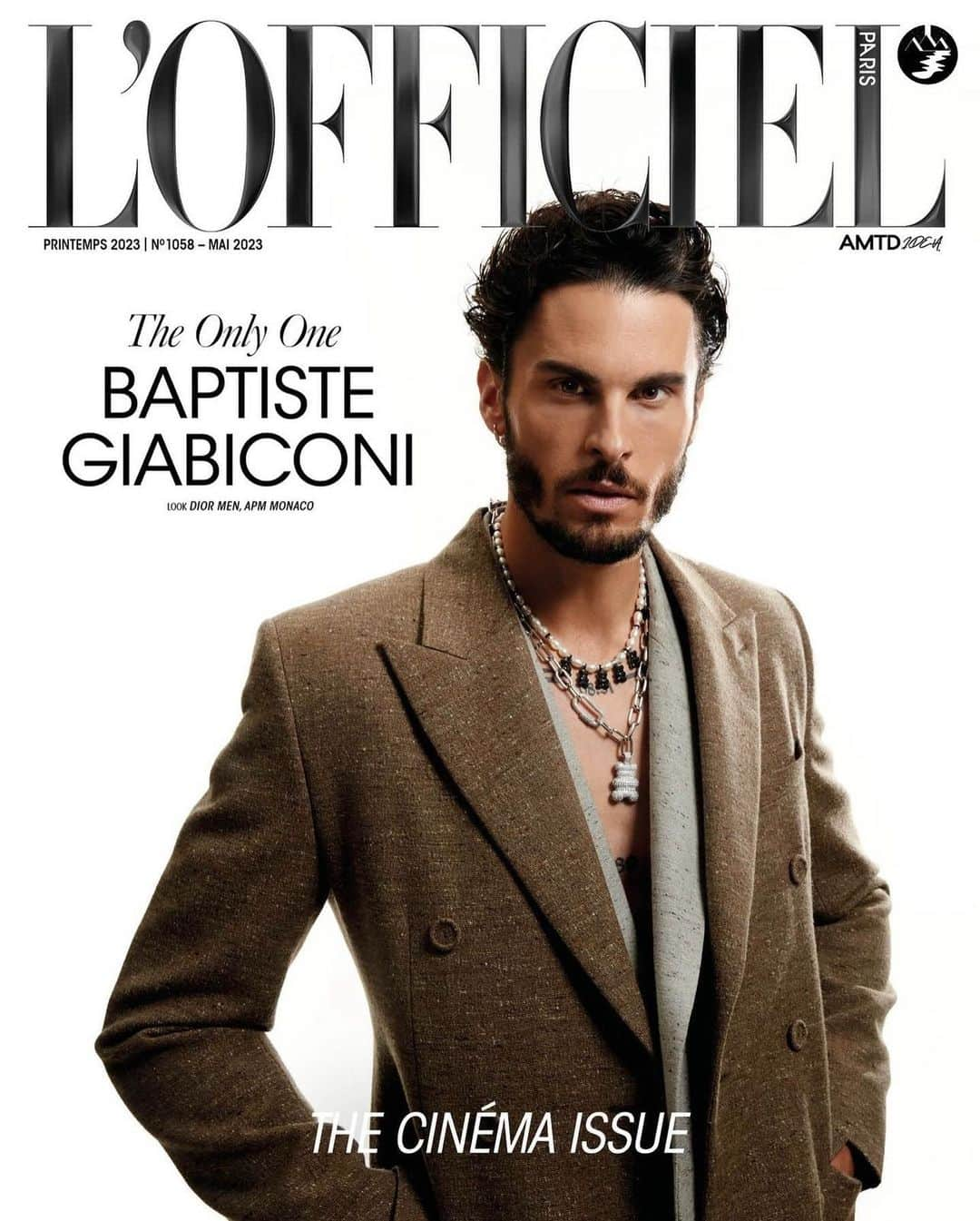 Baptiste Giabiconiのインスタグラム：「@lofficielparis cover   Credit  @apmmonaco & @dior men   Photographer by Emma Panchot @emma_panchot  Styled by Kenzia Bengel de Vaulx @kenziabengeldevaulx  Hair & Make up by Ralph for @lorealparis  Production by Joshua Glasgow @freshandfrench」