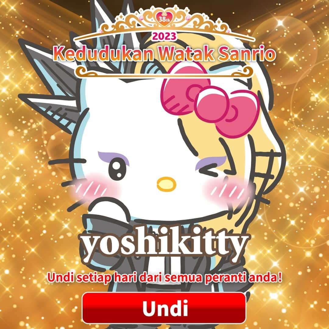 Yoshikittyさんのインスタグラム写真 - (YoshikittyInstagram)「Sokong #yoshikitty di #SanrioCharacterRanking dan UNDI SETIAP HARI dari semua peranti sehingga 26 Mei. Bersama-sama kita boleh pamerkan kekuatan kita!  https://ranking.sanrio.co.jp/en/characters/yoshikitty/  #HelloKitty x #YOSHIKI #teamyoshikitty #チームyoshikitty #Sanrio   @YoshikiOfficial」5月20日 3時19分 - yoshikitty_official