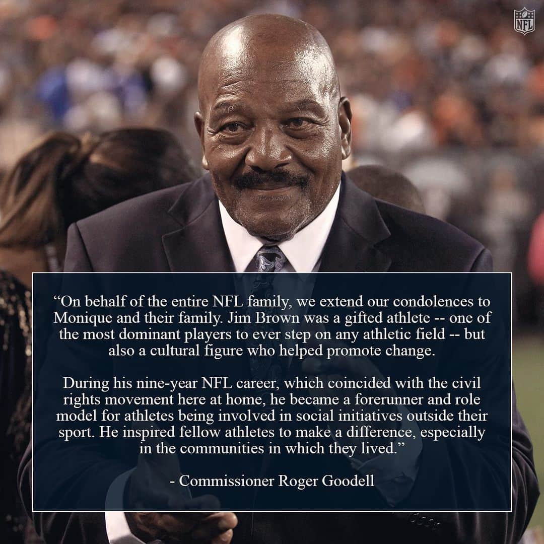 NFLさんのインスタグラム写真 - (NFLInstagram)「Commissioner Roger Goodell on the passing of Hall of Fame RB Jim Brown.」5月20日 5時54分 - nfl