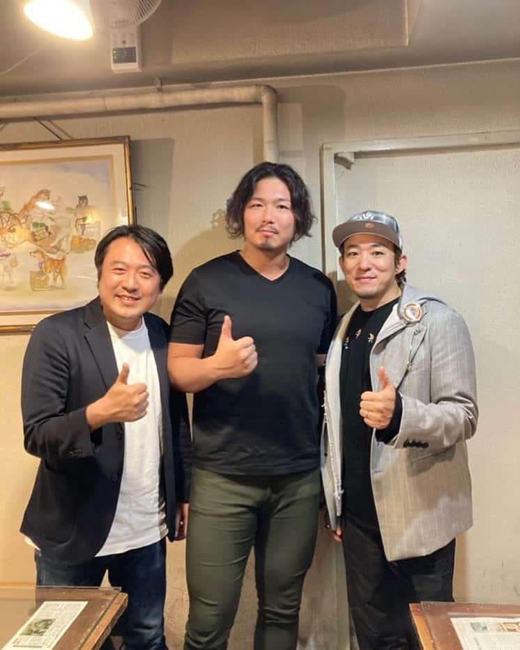 ジェイク・リーのインスタグラム：「宮澤さんとファンキー加藤さんと📷  二人ともプロレス愛が凄い  #noah_glg」