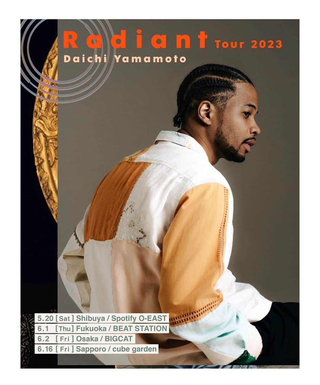 有坂美香のインスタグラム：「【Daichi Yamamoto Radiant Tour 2023 】Satrting Up today🔥  @bobbybellwood と共に私は  5/20 Shibuya O EAST  6/1  Osaka 6/2  Fukuoka  参加させて頂きます♫  今日は速攻でSold Out だったとか🔥  最高のステージです！  楽しみがすぎる！  宜しくお願いします⭐️  @daichibarnett  @phennelkoliander  @kzyboost @bobbybellwood  @mikaarisaka  @andless_llc @masatosan  @spotifyjp   #daichiyamamoto #live  #backvocal #有坂美香　 #mikaarisaka #bobbybellwood #kzboost #phennelkoliander  #andless  #sportifyjp  #ライブ」