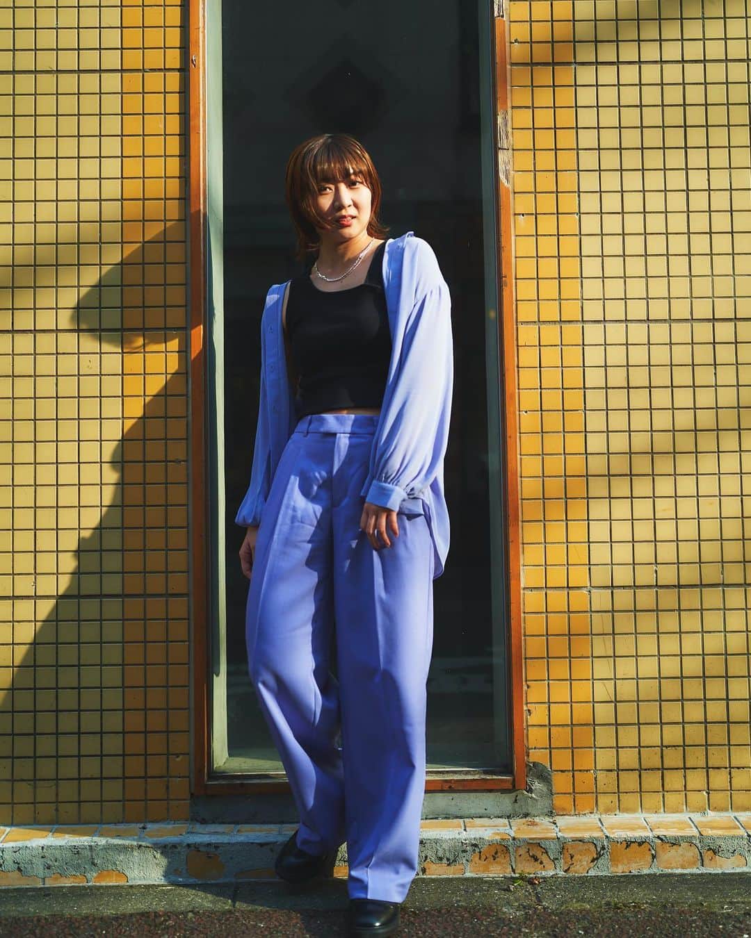 CHISATOのインスタグラム：「🟨🟦🟨 📸: @tomoyadaikoku さん ありがとうございます！  #📸 #ポートレート #写真  #photography #福岡 #天神」