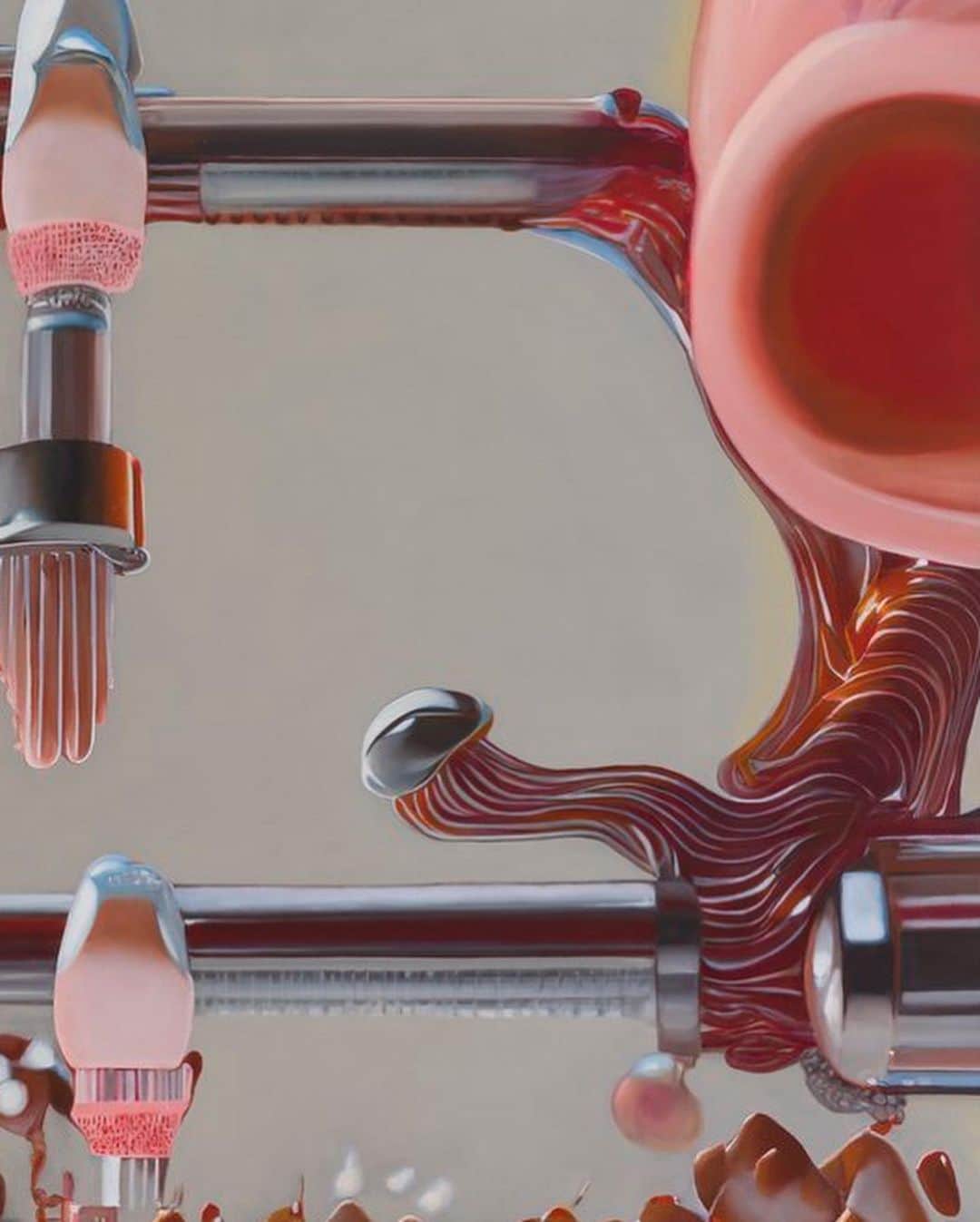 Juxtapoz Magazineさんのインスタグラム写真 - (Juxtapoz MagazineInstagram)「@studiomeeson oil on canvas works in “Fluid Machines” at @rusha_co」5月20日 17時26分 - juxtapozmag