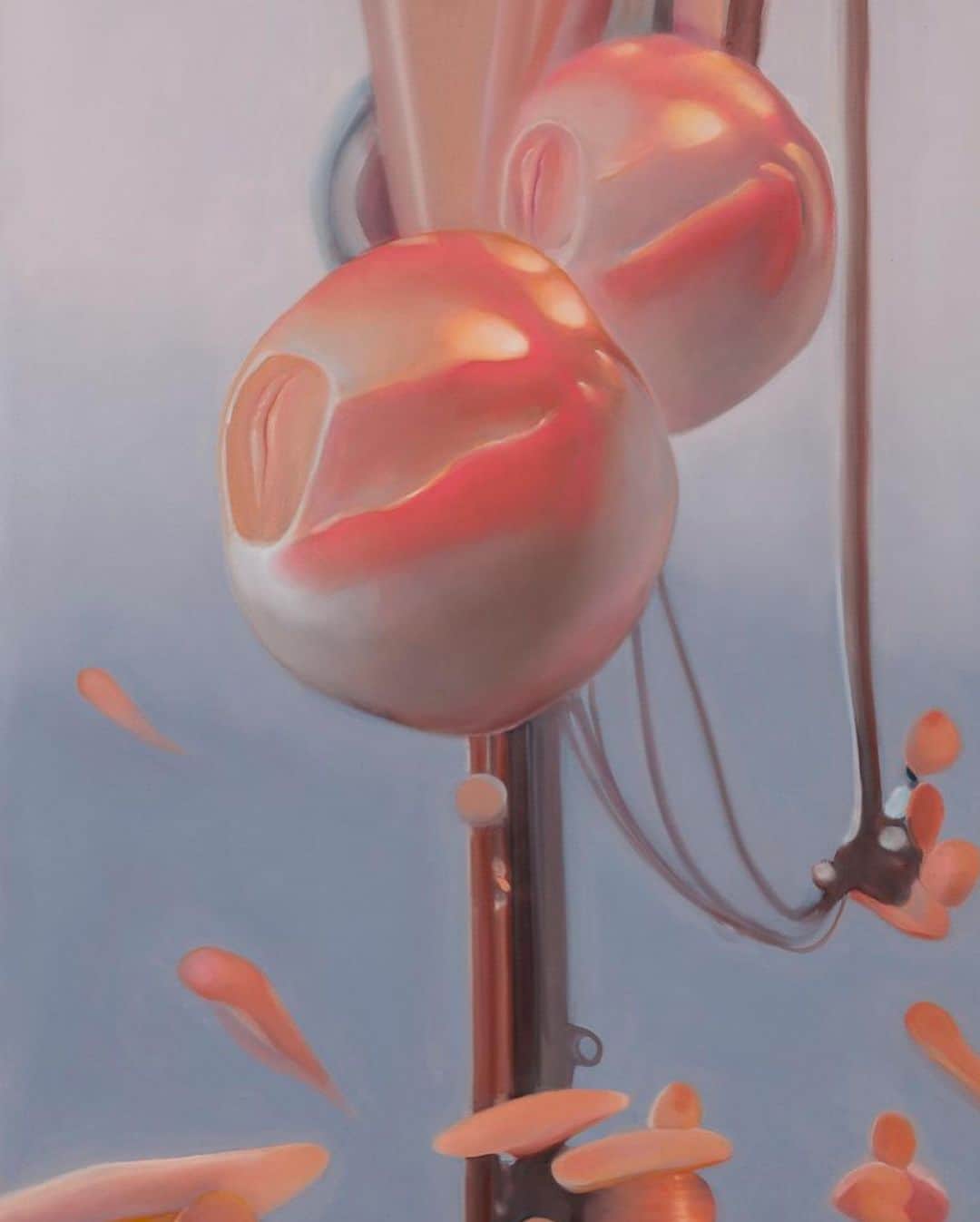 Juxtapoz Magazineのインスタグラム：「@studiomeeson oil on canvas works in “Fluid Machines” at @rusha_co」