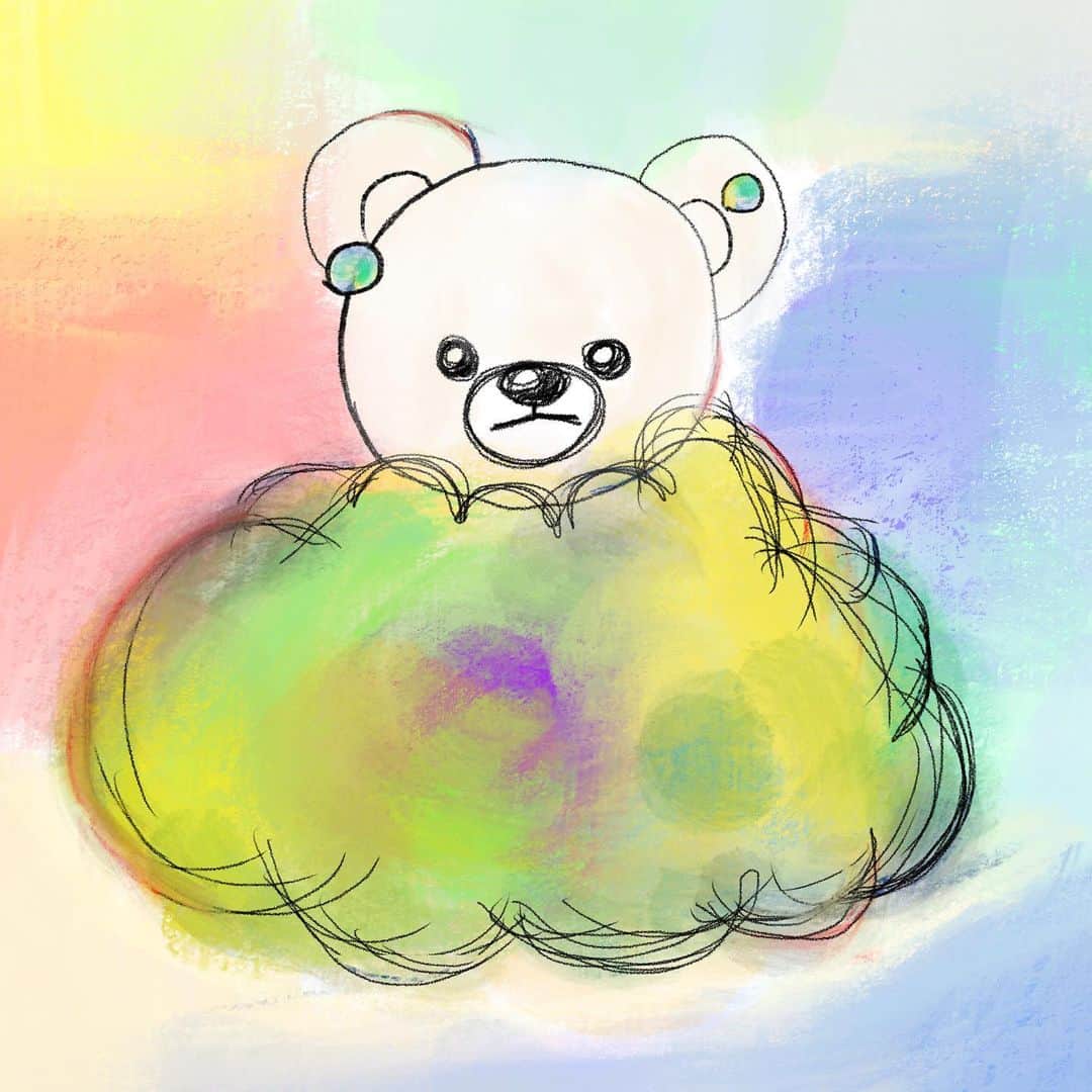 大村まなるのインスタグラム：「@manabu_ohmura  おしゃれなくま  #art #artwork #illustration #kawaii #anime #animal #artgallery #artist #artcollector  #アート #アートギャラリー #かわいい #くま #アクセサリー #ピアス #イヤリング #イラスト #いらすと #いらすとぐらむ #絵 #アートコレクター #動物 #サンリオ」