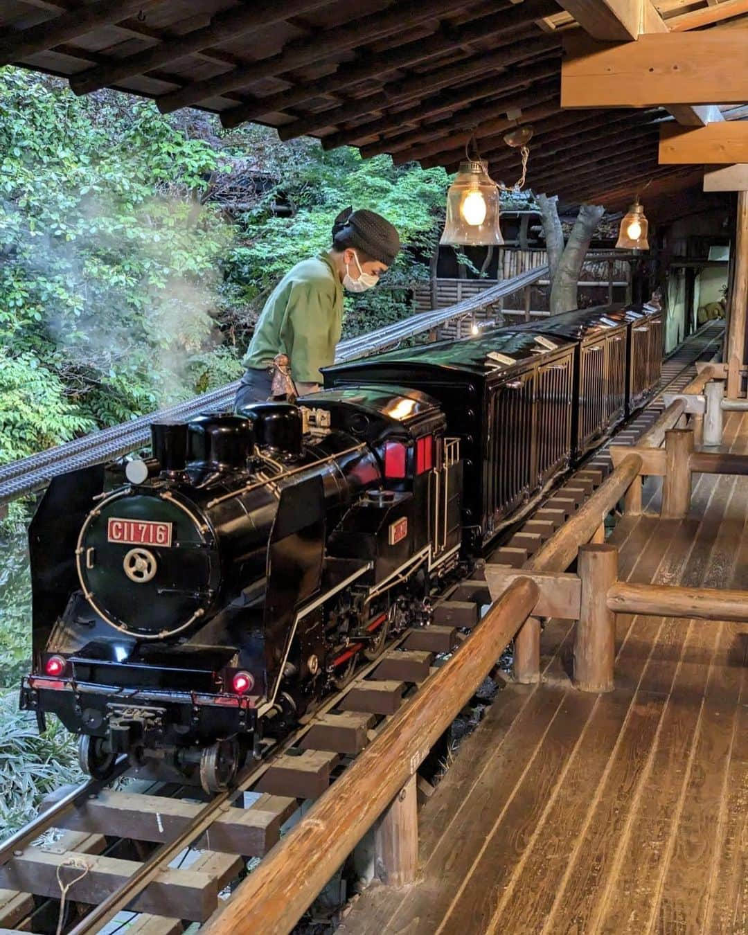 渡辺かなえのインスタグラム：「いろりの里🚂💕」